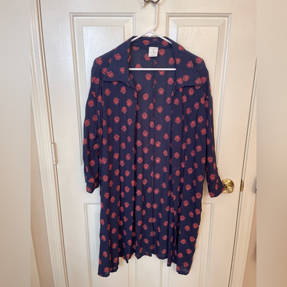 Navy duster/coverup size L